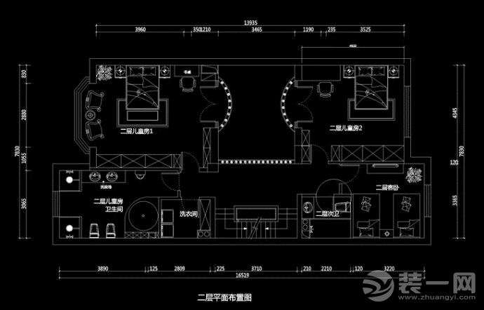 【房屋类型】:别墅 【户型特点】:此房屋为别墅、地下一层、地上三层、南北庭院、、框架结构、房屋格局比较乱需要大的改造 【建筑面积】:330平米 【设计风格】:新奢华 【工程工期】:180天 【工程造价】:25万(半包,轻工辅料不包含主材) 【业主背景及要求】:此业主为某红酒城老板、夫妻二人及两个孩子常住、男女主人喜欢浪漫、复古但不失现代不丢档次。 地下平面布置图 二层平面布置图 三层平面布置图 设计思路说明:风格定位为欧式新奢华、整体色调已黑白灰为主、材质多用石材、镜面、质感突出的壁纸,及做旧的皮质
