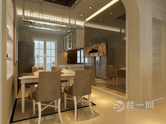 沈阳中海城100平米简欧装修效果图 旋转楼梯设