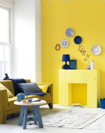 【黄蓝室内设计】11款黄色蓝色主题室内装饰设计